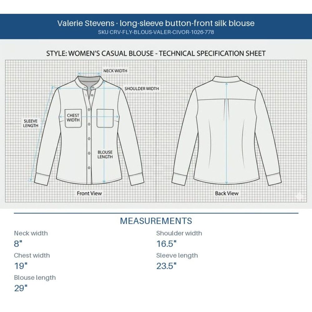 Valerie Stevens cream / ivory 100% silk long-sleeve button-front silk | Sz 4